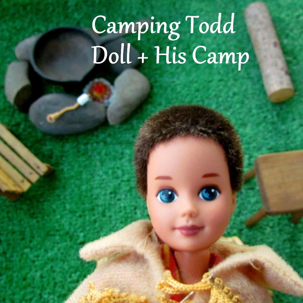 TODD DOLL + CAMP + CLOTHES: COWBOY, McDONALDS, PREPPY, 1990s BARBIE BROTHER, EUC